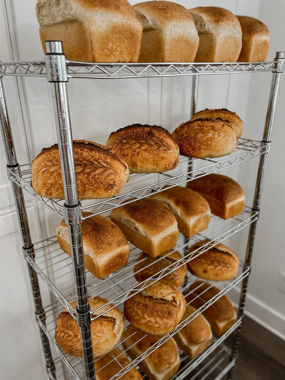 Artisan sourdough bread display